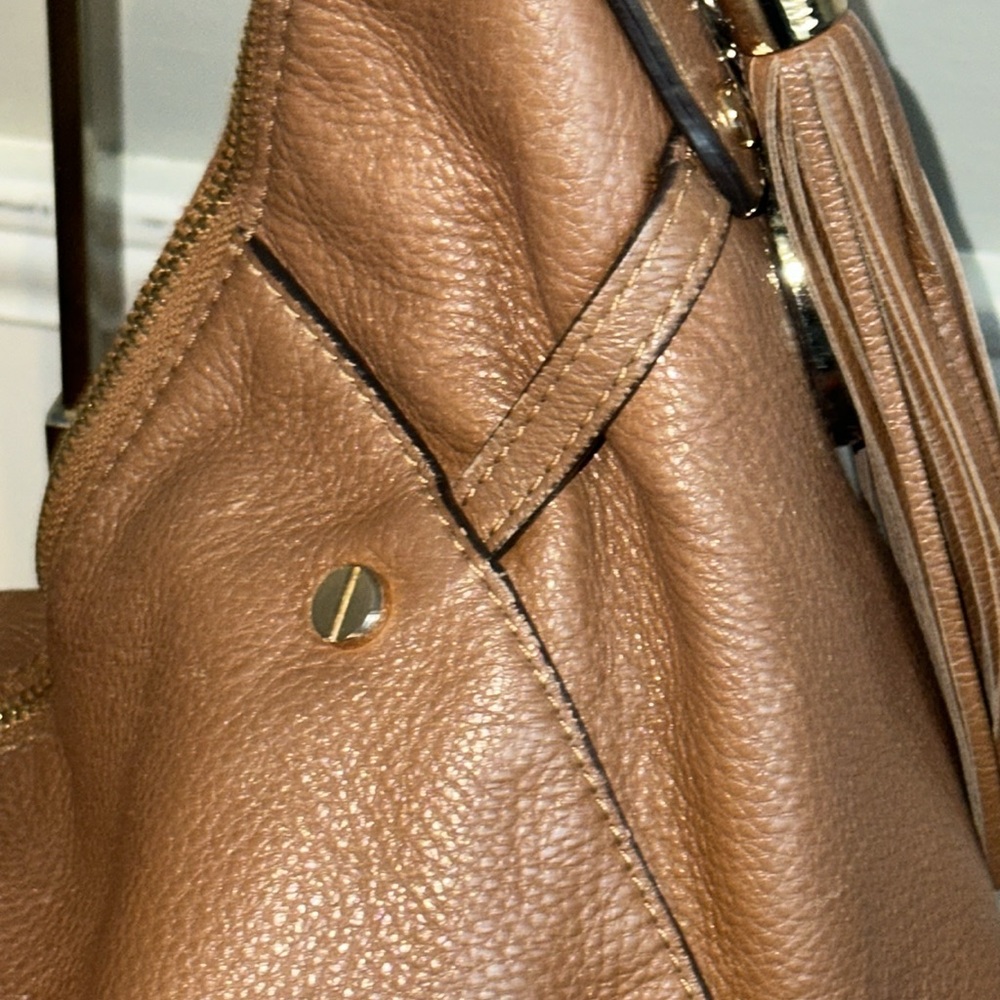 Chestnut Brown Micheal Kors hobo bag‎ AI-1403 chain strap zip top - Picture 5 of 11